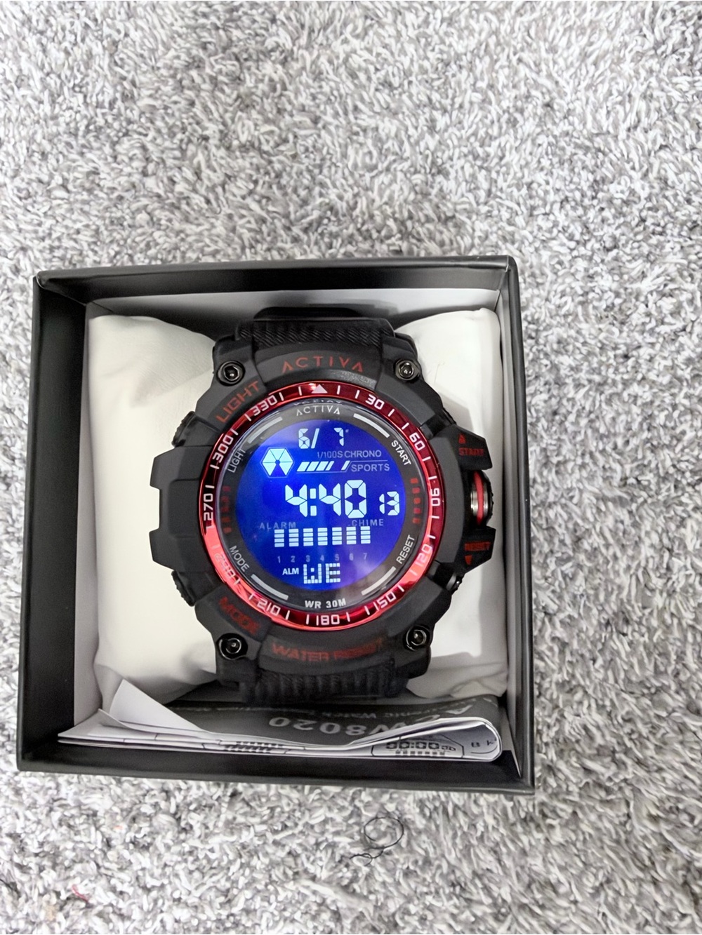 Activa by Invicta Black & Red Digital Sports Watch NWT